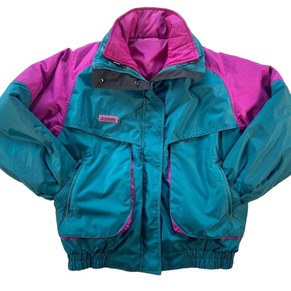 Vintage Women's 90's COLUMBIA Powder Keg Teal 3 in 1 Ski Snowboard Jacket Medium